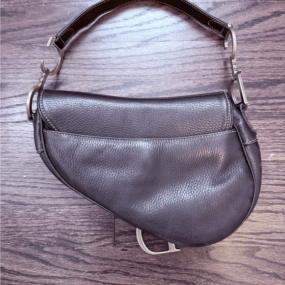 Dior Black Leather Saddle Bag vintage - Picture 2 of 10
